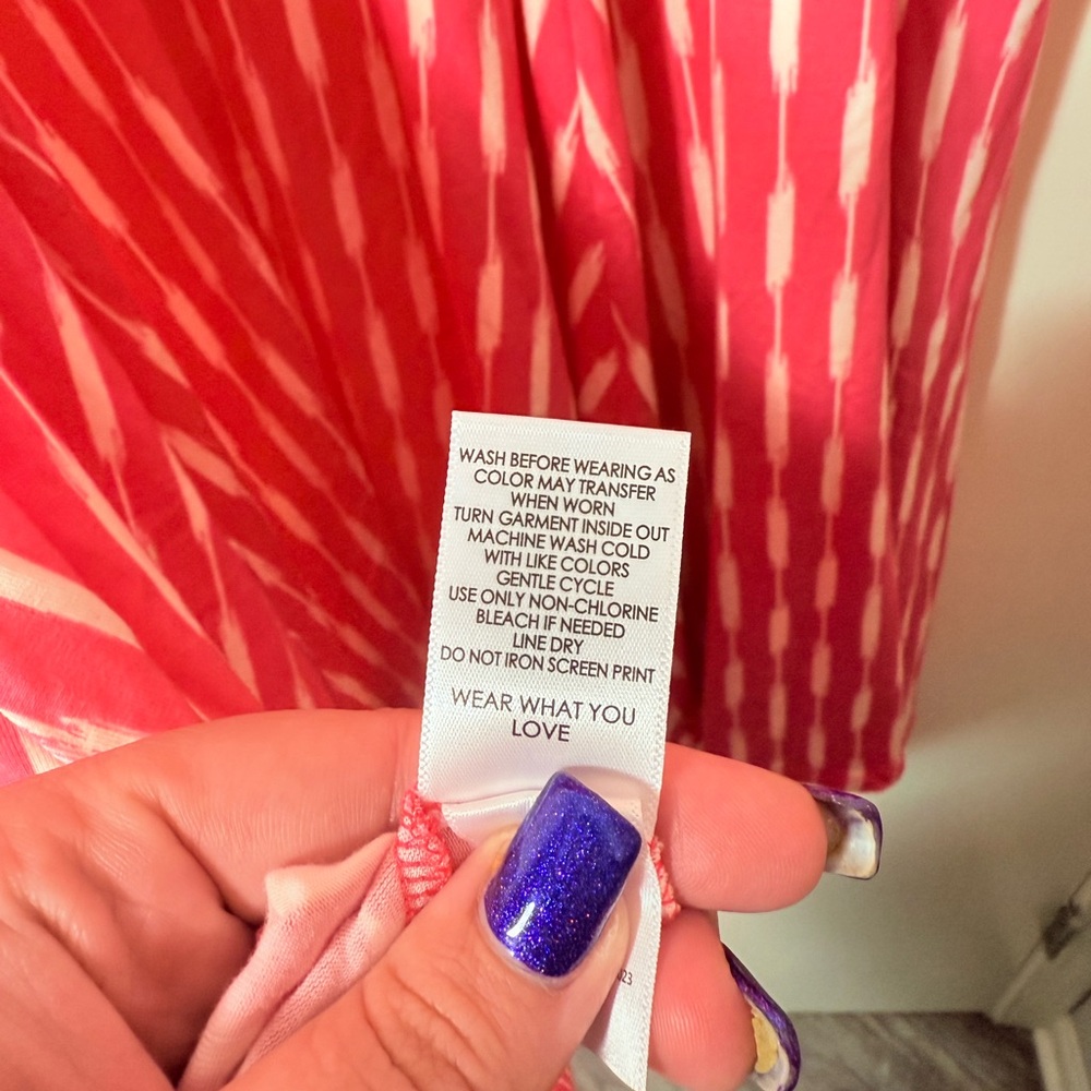 Torrid Super Soft Pink & White Drape Front Midi Dress Size M - Picture 8 of 11